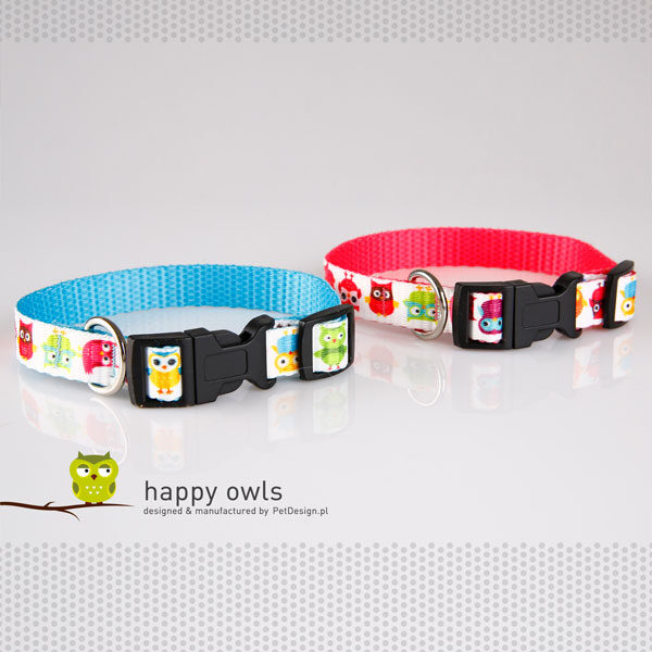Happy owls nylon collar